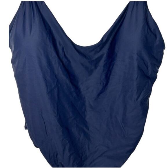 J. Crew Navy Blue Scoop Neck One-Piece Swimsuit Size 24 NWT – Plus Size - Picture 6 of 13